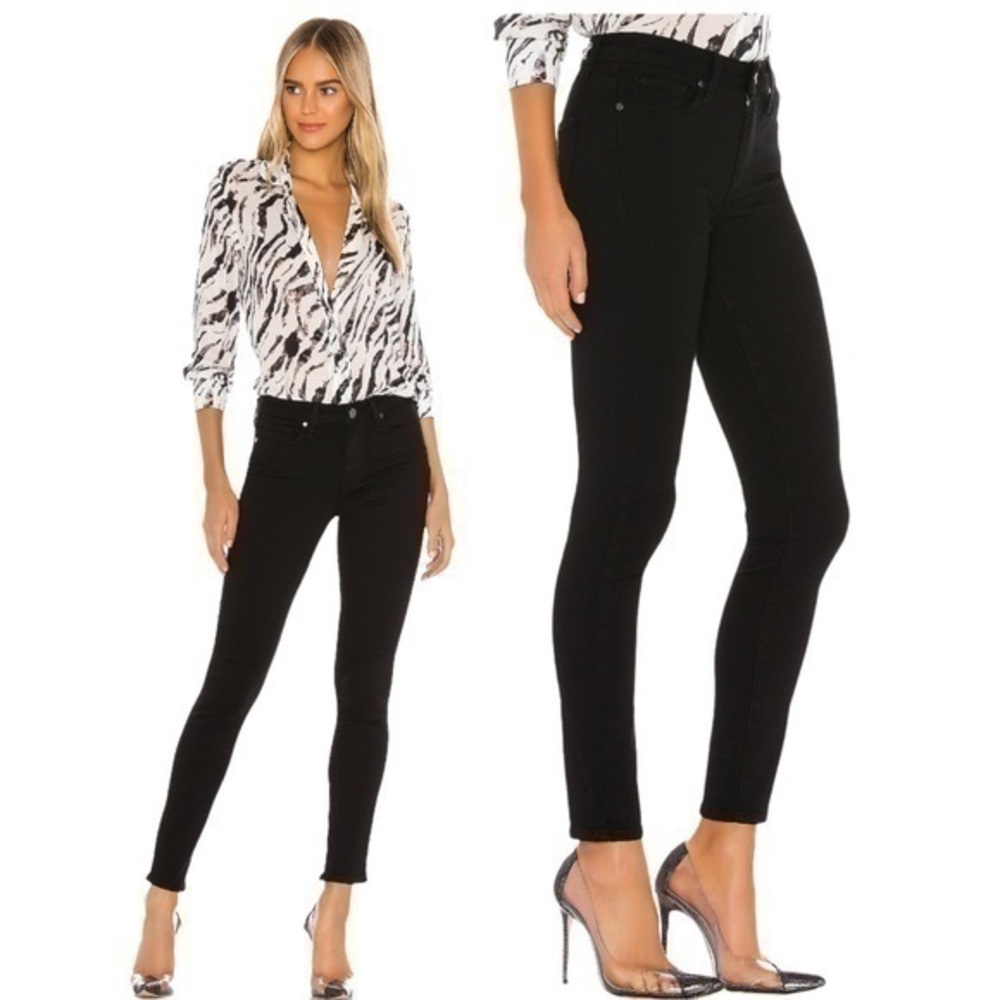 PAIGE Revolve Hoxton Ultra Skinny Jeans Black Boho Bohemian NWT